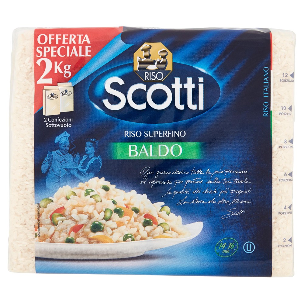 Riso Superfino Baldo Per Risotti, Timballi, Insalate 2x1kg Riso Scotti - Foto 1