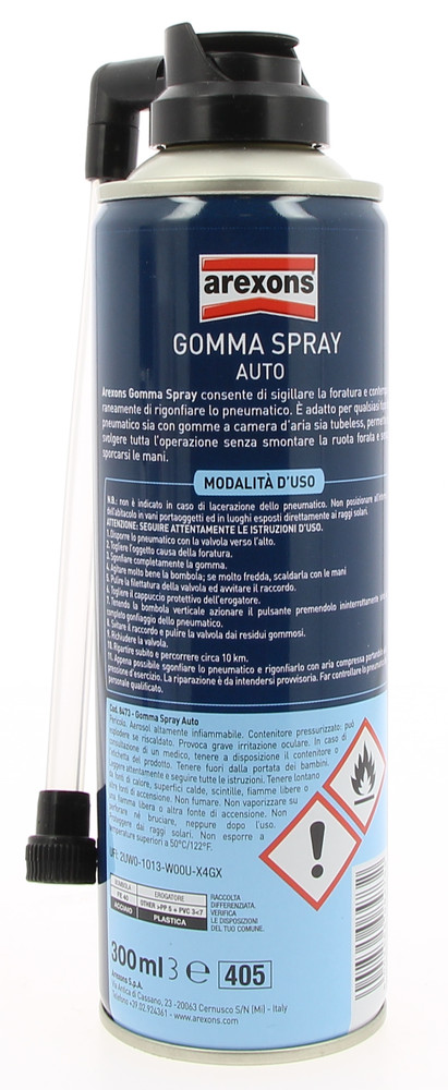 Gonfia E Ripara Gomme Per Auto Spray Ml.300 Arexons
