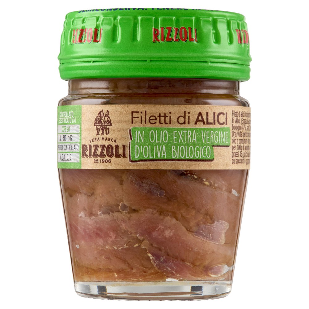 Filetti Di Alici In Olio Extra Vergine Di Oliva Bio Rizzoli - Foto 1