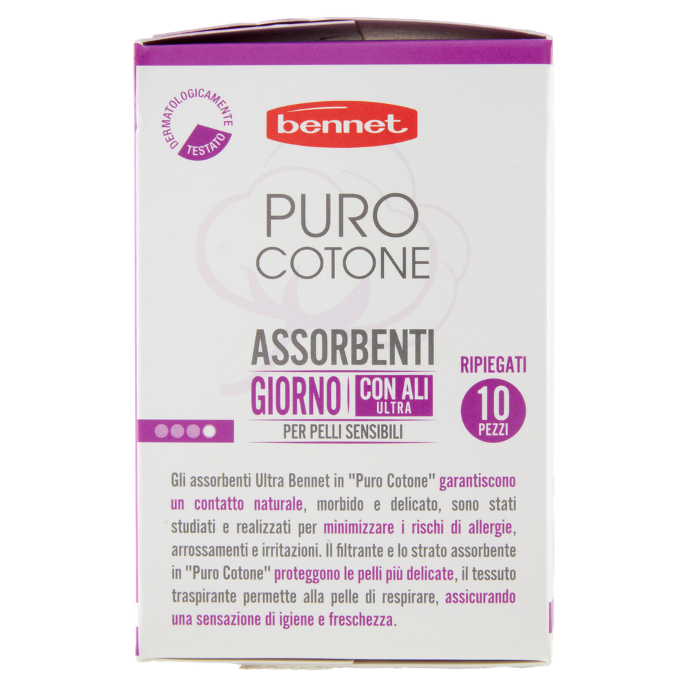 10 Assorbenti Giorno Con Ali Ripiegati In Cotone Bennet - Foto 2