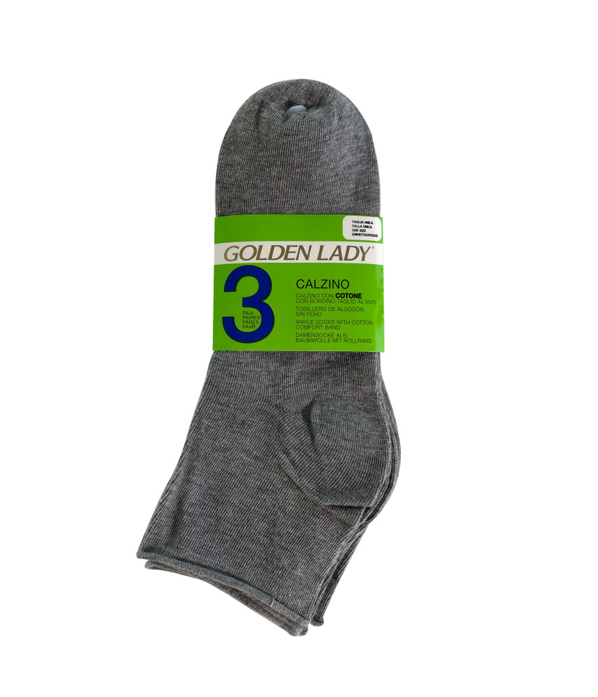 3 Calze Corte Donna Tg Unica Grigio Golden Lady - Foto 1