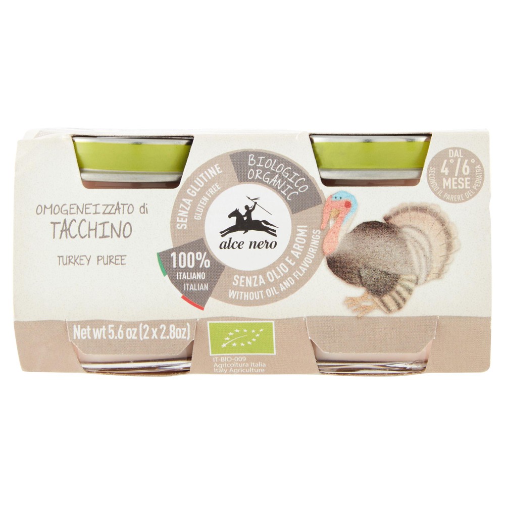Omogeneizzato Di Tacchino Conf. Da 2 Alce Nero - Foto 1