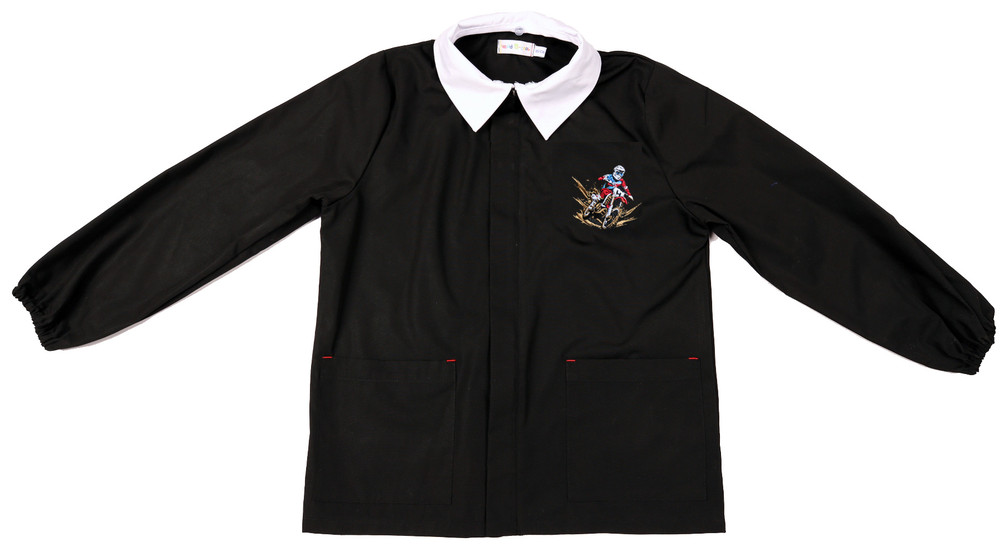 Casacca Scuola Bambino 10 Anni Nero Ricamo Moto - Foto 1