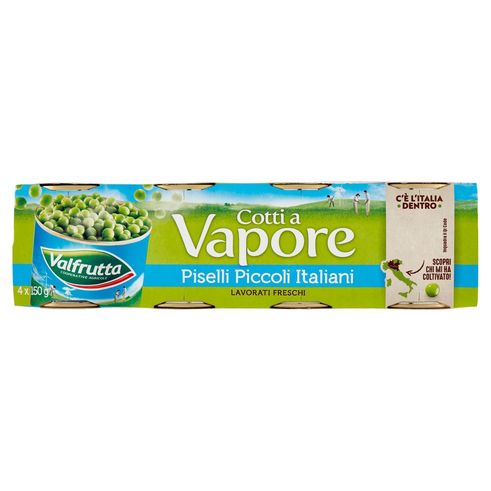 Piselli Piccoli Italiani Cotti A Vapore 4x140g Valfrutta - Foto 1