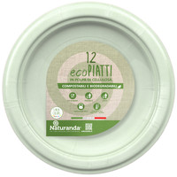 Piatto Usa & getta In Polpa Di Cellulosa Verde Cm . 23 Naturanda , conf . da Pz Piatto Usa & getta In Polpa Di Cellulosa Verde Cm . 23 Naturanda , conf . da Pz