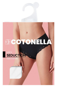 Slip Midi Donna Con Pizzo Taglia 4 Nero Cotonella - Foto 2