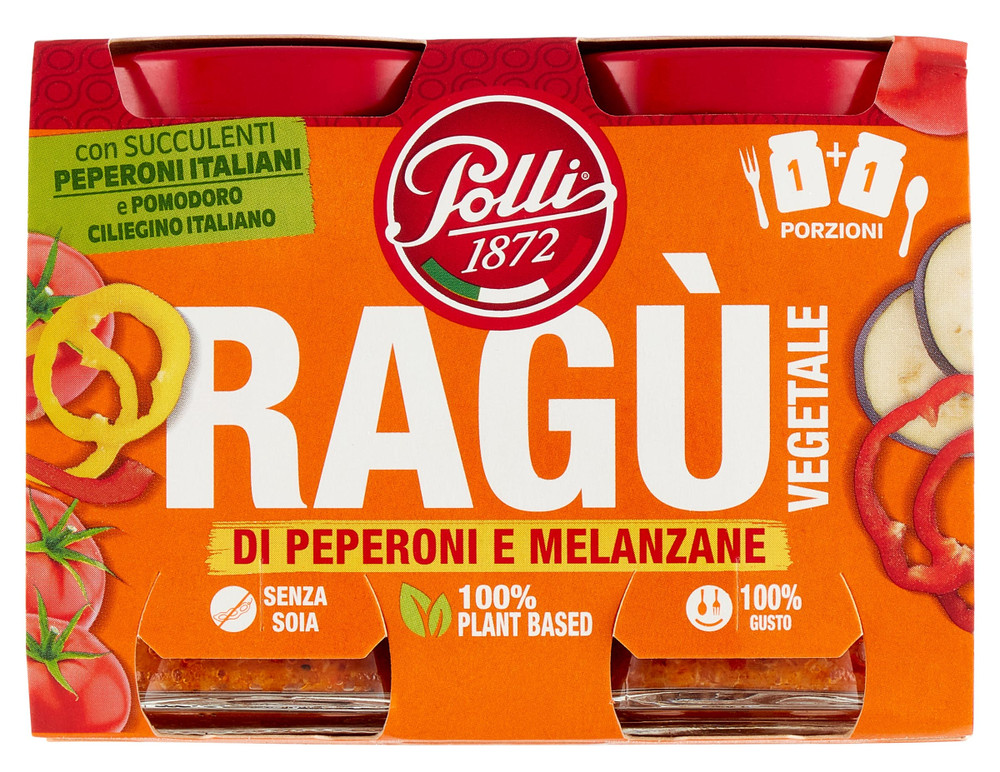 Ragu' Vegetale Di Peperoni E Melanzane Senza Glutine 2x90g Polli - Foto 1