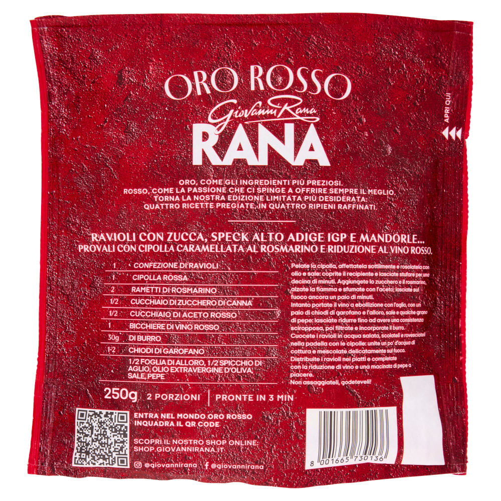 Ravioli Zucca Speck Igp E Mandorle Oro Rosso Giovanni Rana - Foto 3