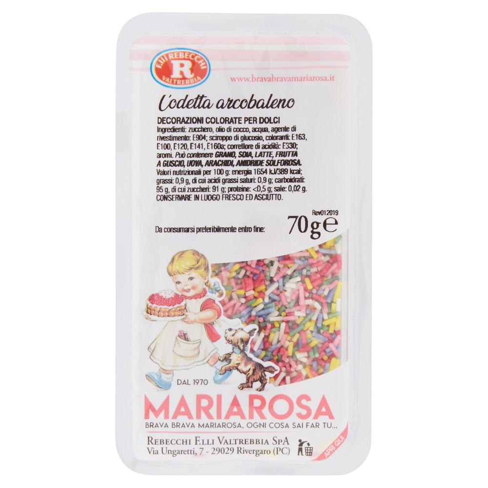 Decorazione Per Dolci Codetta Arcobaleno Mariarosa F.Lli Rebecchi - Foto 1