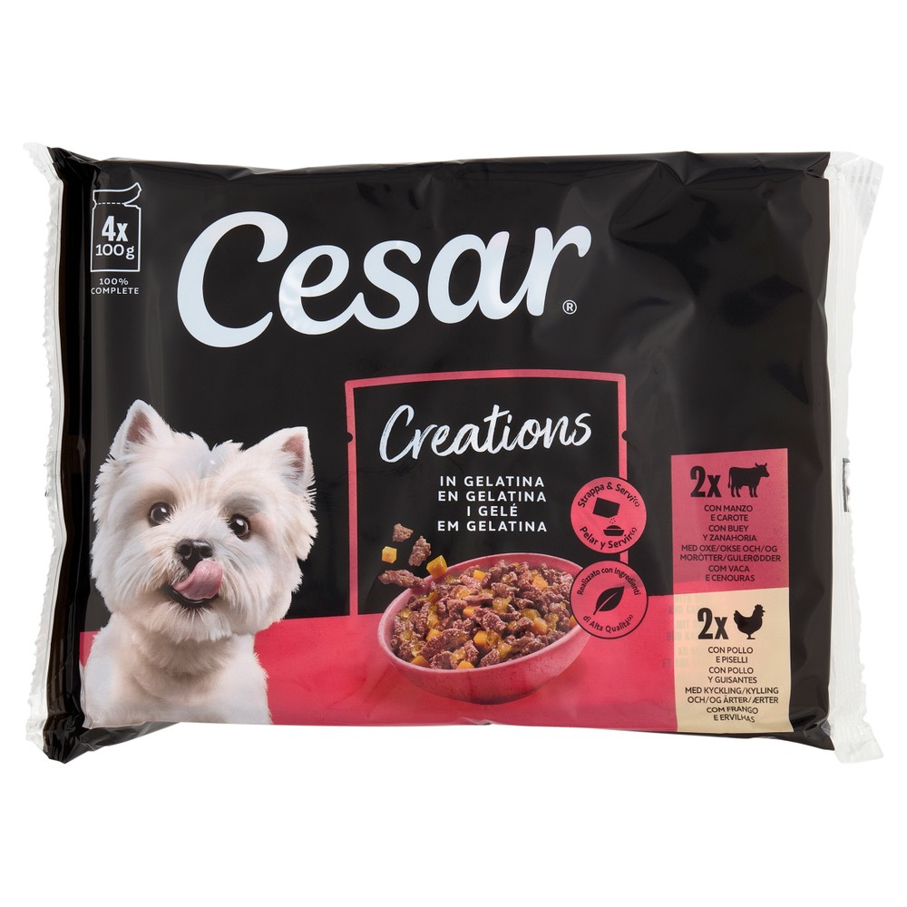 Cibo Umido Per Cani Delizie Del Giorno Gelatina Conf. Da 4 Cesar - Foto 1