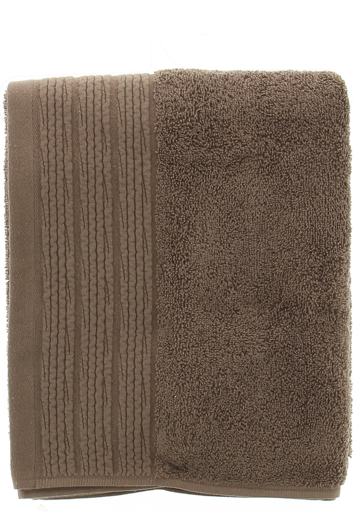 Asciugamano Spugna Cm60x110 Bordo A Rilievo Marrone Casa Premium - Foto 2