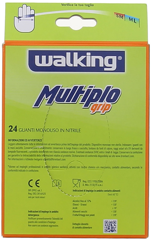 Guanti Monouso In Nitrile Senza Polvere Multiplogrip Walking Sm