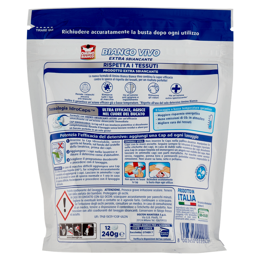 Additivo Sbiancante In Caps Bianco Vivo Idrocaps Omino Bianco - Foto 3