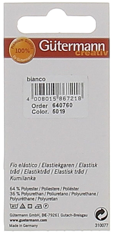 Filo Elastico Colore 5019 Bianco Mt.10 Gutermann - Foto 2