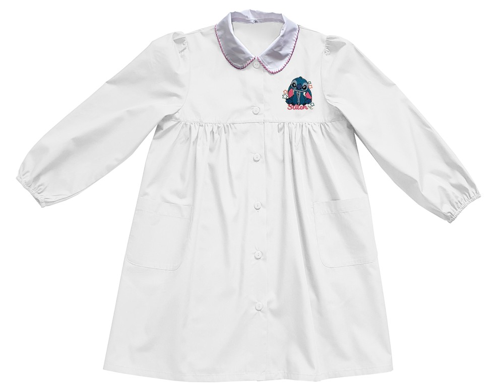 Grembiule Scuola Bambina 7 Anni Bianco - Foto 1