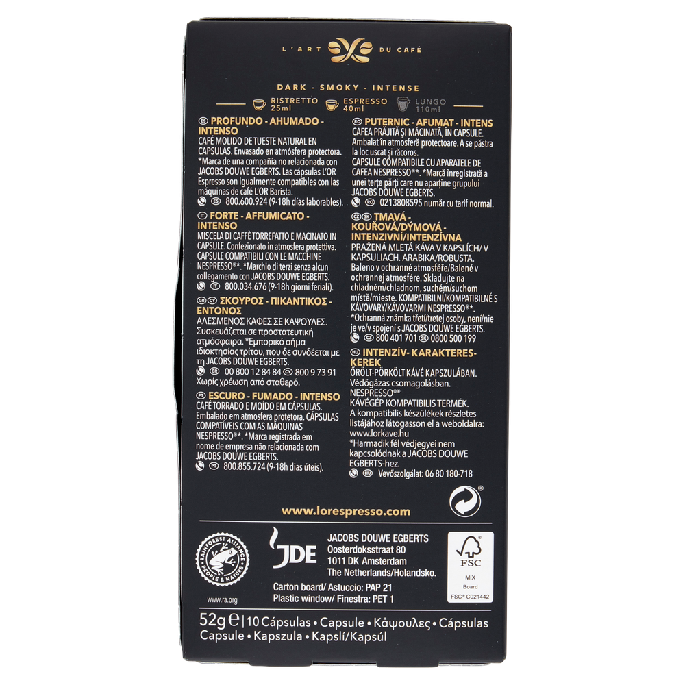 Caffè Espresso Onyx In Capsule Compatibili Nespresso 10pz L'or - Foto 3