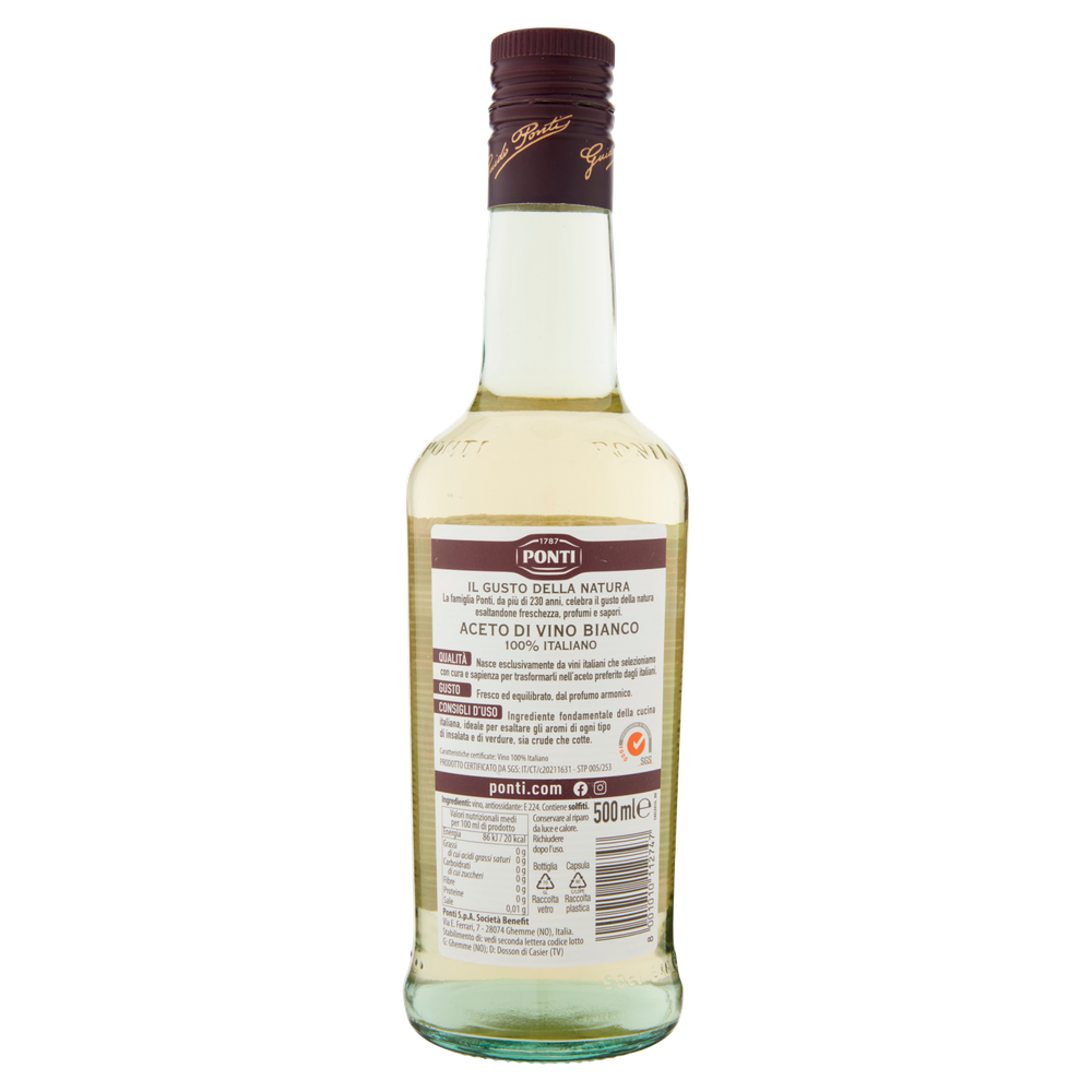 Aceto Di Vino Bianco 100% Italiano Ponti - Foto 3