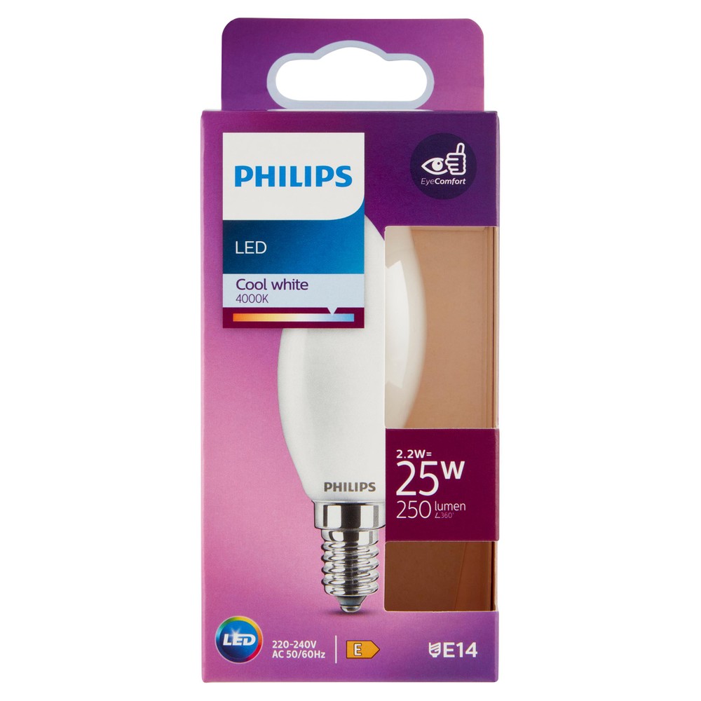 Lampadina A Led Candela 25w Attacco E14 Luce Fredda Philips - Foto 1