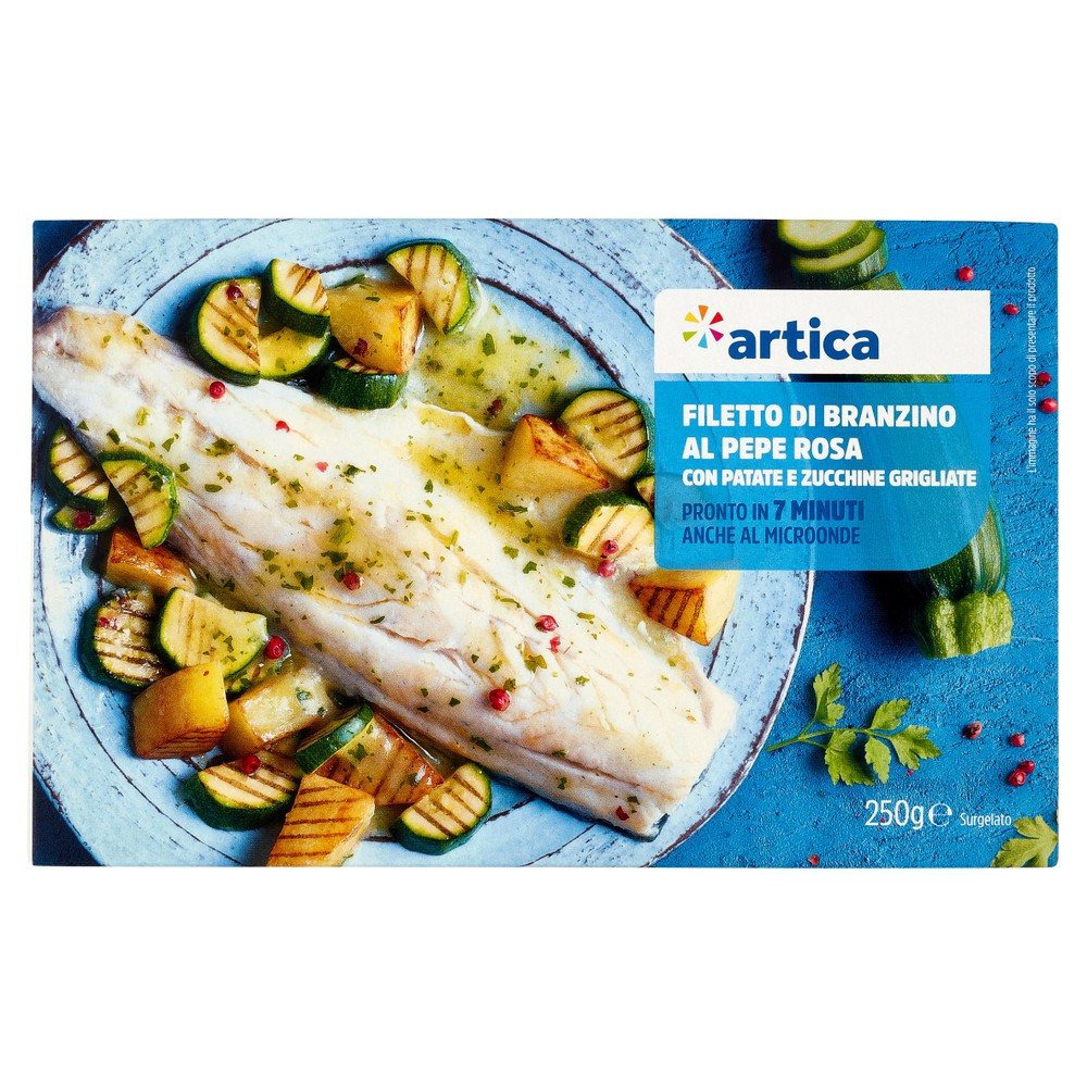Branzino Al Pepe Rosa Con Patate E Zucchine Grigliate - Foto 1