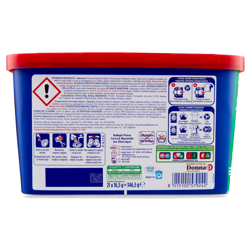 Detersivo Predosato Per Lavatrice 21 Discs Dixan - Foto 3