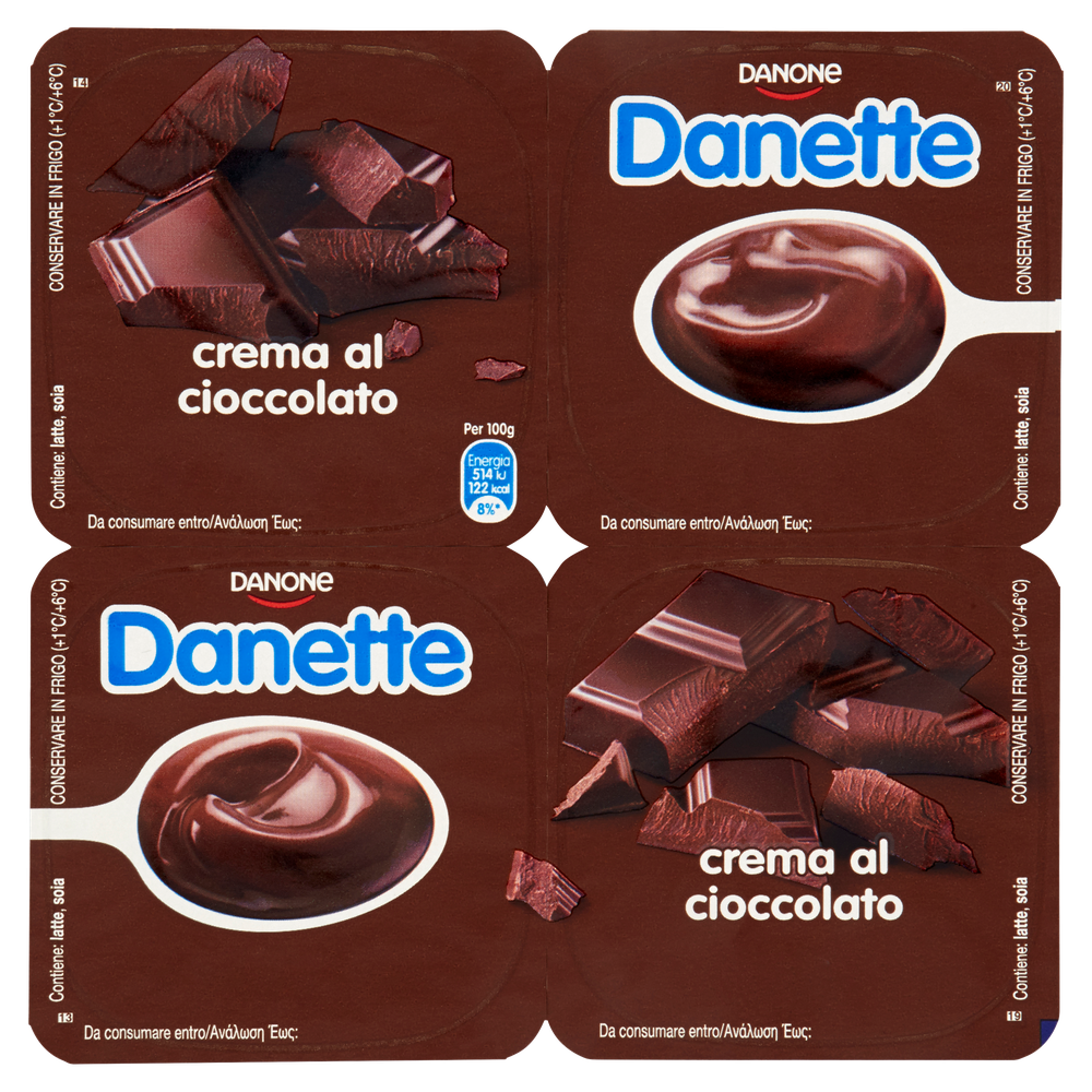 Budino Crema Dessert Cioccolato 4x125g Danette