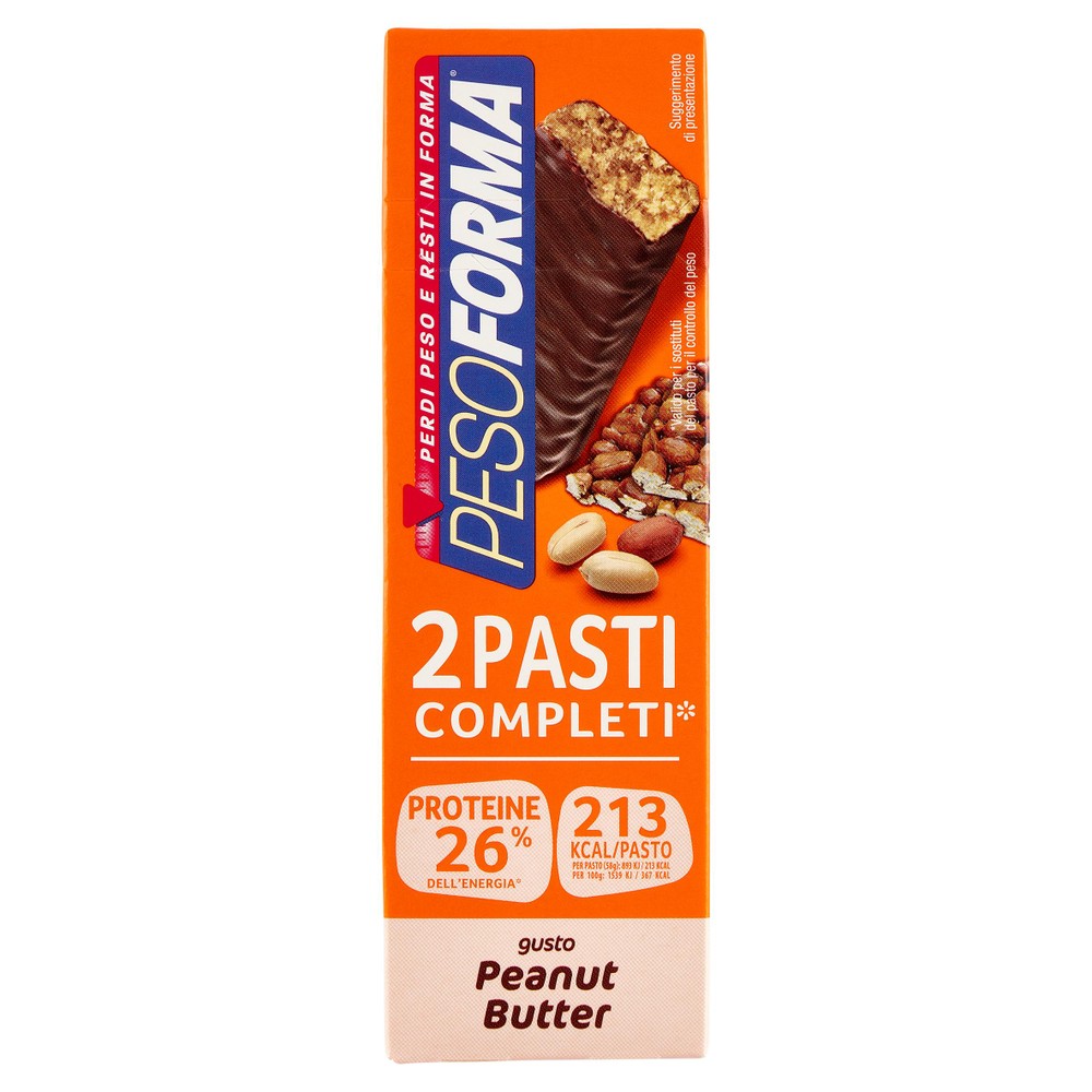 Pesoforma Barrette 2 Pasti Peanut Butter 2 X 58 G - Foto 1