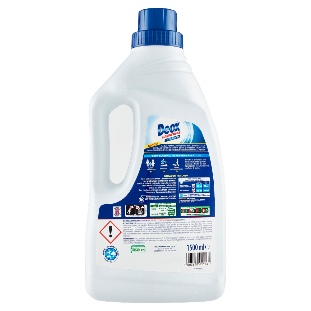 Detersivo Liquido Per Lavatrice Classico 30 Lavaggi Deox - Foto 3