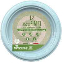 Piatto Usa & getta In Polpa Di Cellulosa Azzurro Cm . 18 Naturanda , conf . da Piatto Usa & getta In Polpa Di Cellulosa Azzurro Cm . 18 Naturanda , conf . da