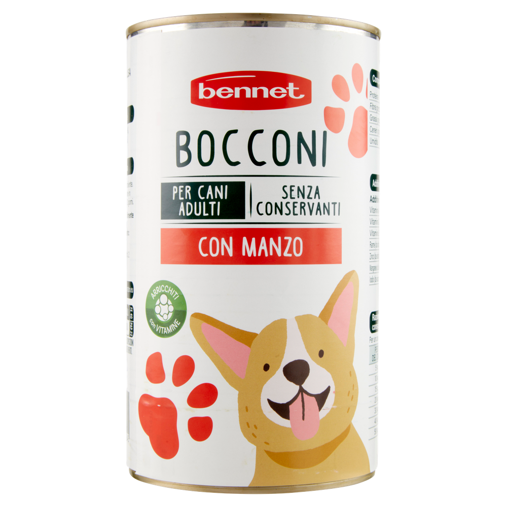 Alimento Umido Per Cani Bocconcini Al Manzo Bennet