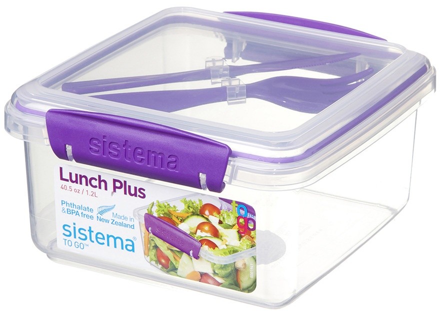 Contenitore Porta Pranzo Con Posate Sistema Colori Vari - Foto 1