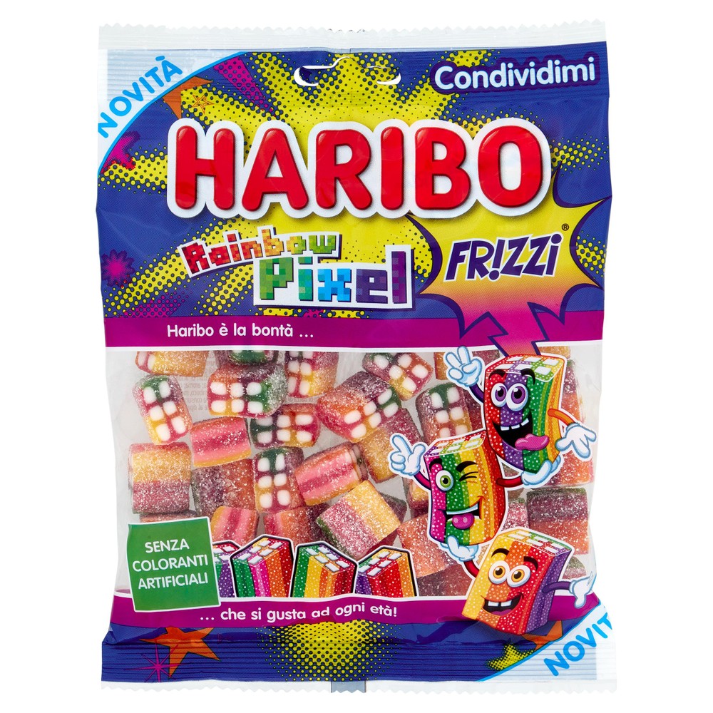 Caramelle Gommose Rainbow Pixel Fr!zzi Frizzanti Vegane Haribo - Foto 1