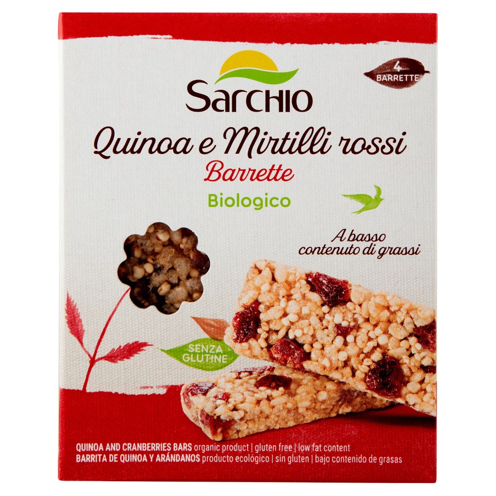 Barrette Quinoa E Mirtilli Rossi Senza Glutine Sarchio