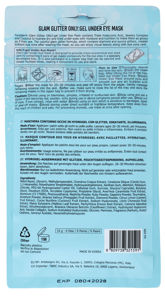 Maschera Contorno Occhi Idrogel Puraderm - Foto 3