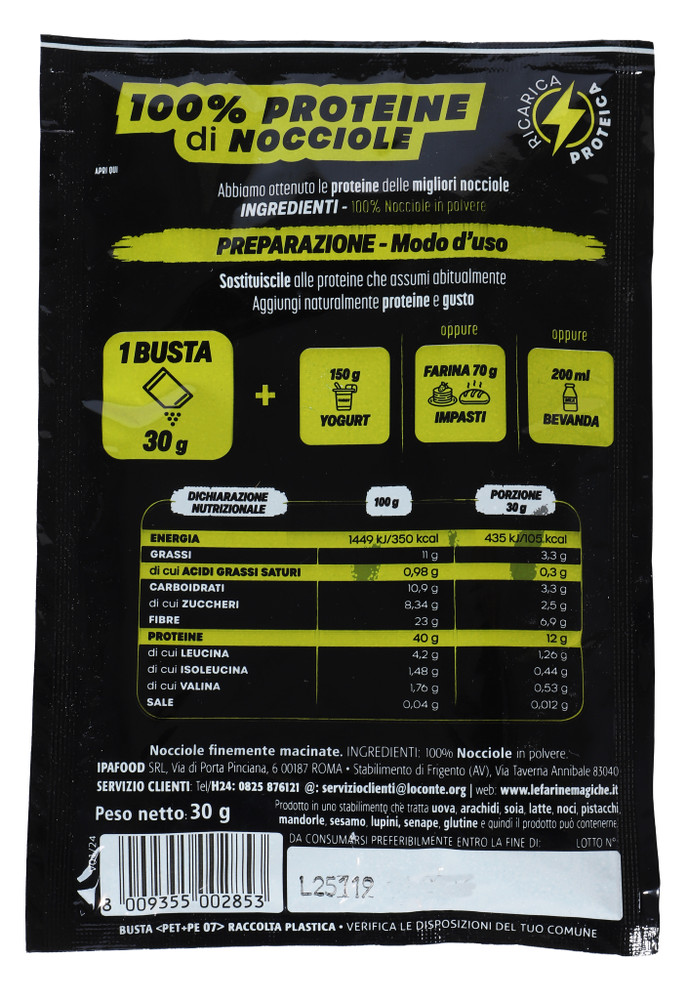 Ricarica Proteica 100% Proteine Di Nocciole In Polvere - Foto 3