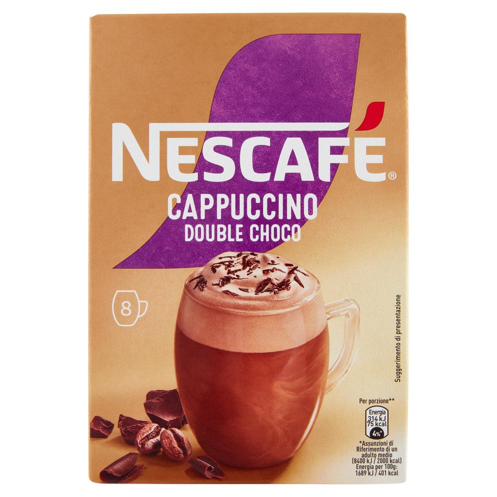Cappuccino Solubile Double Choco Senza Glutine 8x18,5g Nescafé - Foto 1