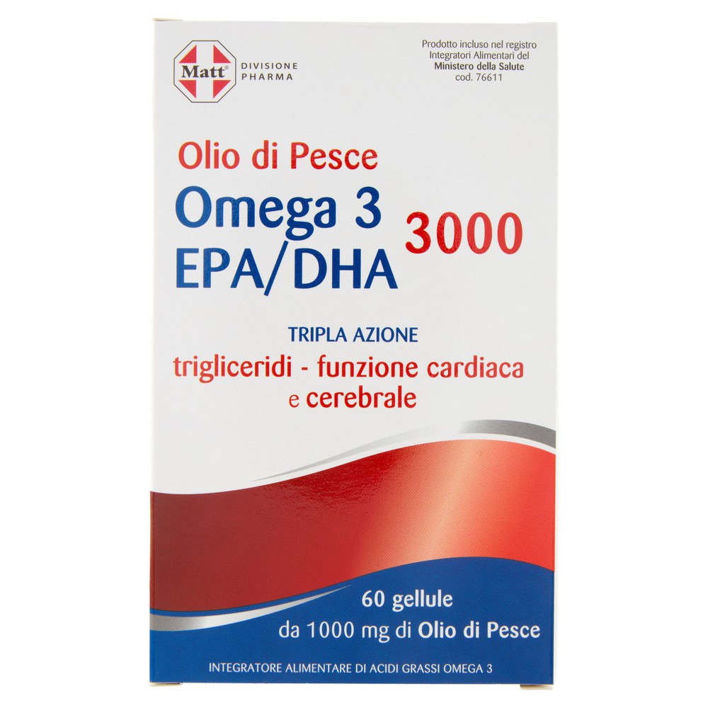 Omega3 Epa/Dha 3000 Matt Divisione Pharma 60 Gellule - Foto 1