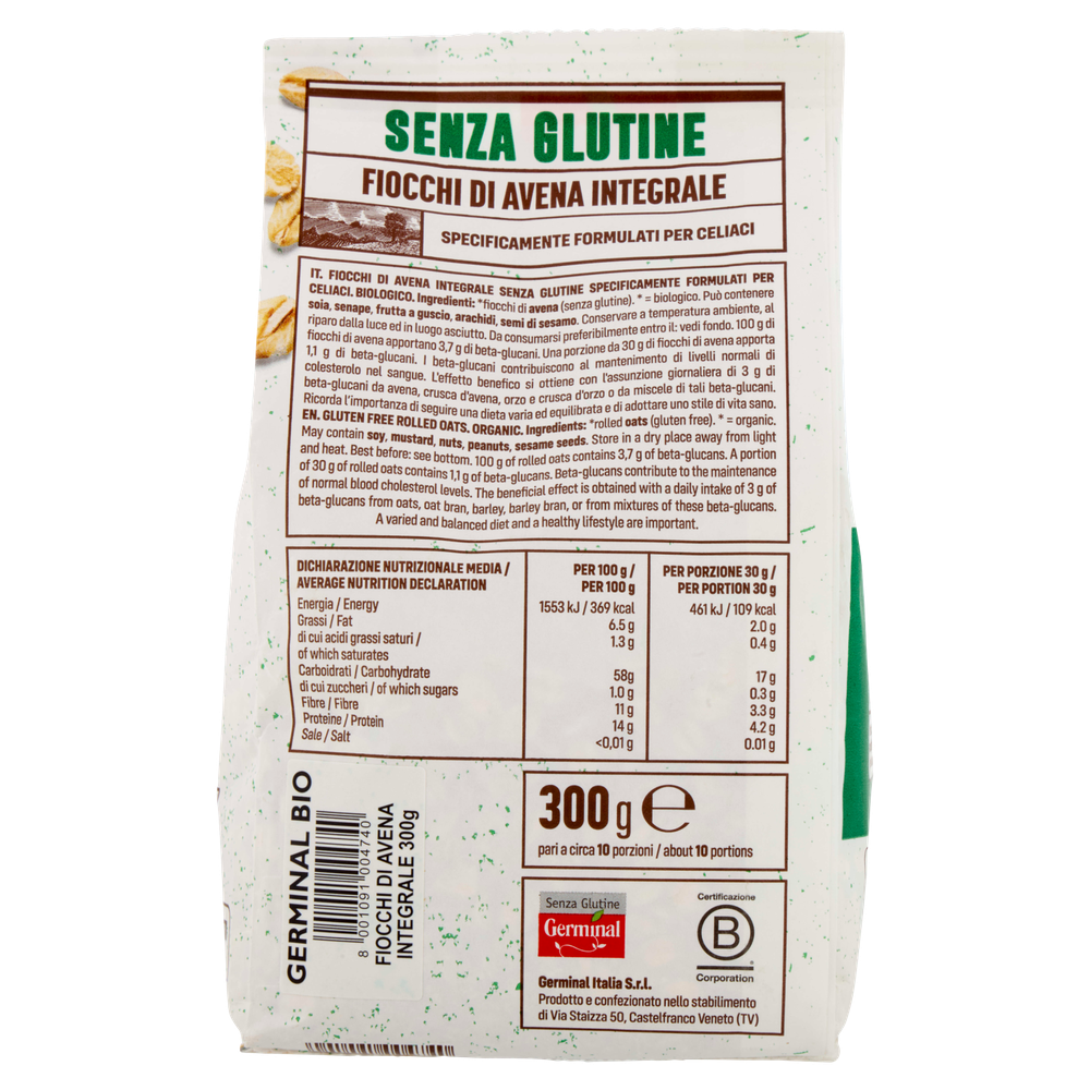 Fiocchi Di Avena Integrale Senza Glutine Germinal - Foto 3