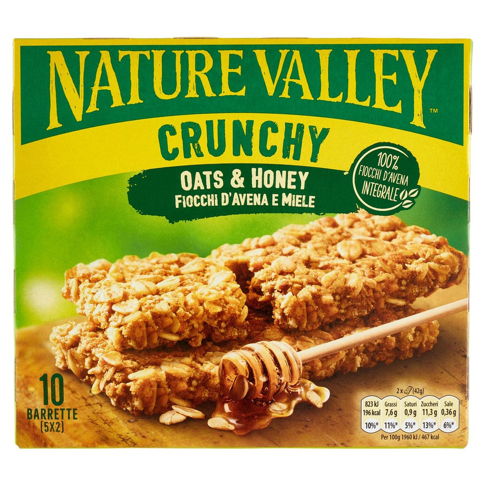 Barrette Crunchy Fiocchi D'avena Integrali E Miele 5x42g Nature Valley - Foto 1