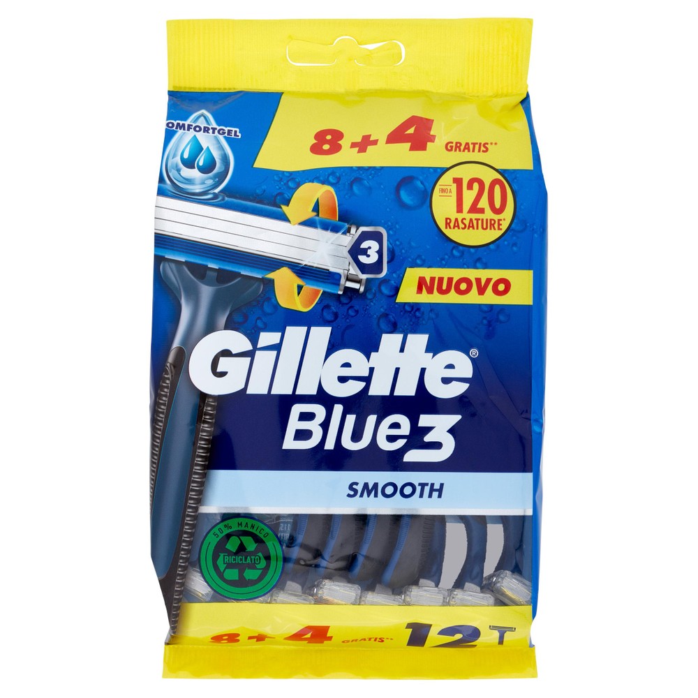 Rasoio Gillette Blue3 Standard Conf. Da 8+4 - Foto 1