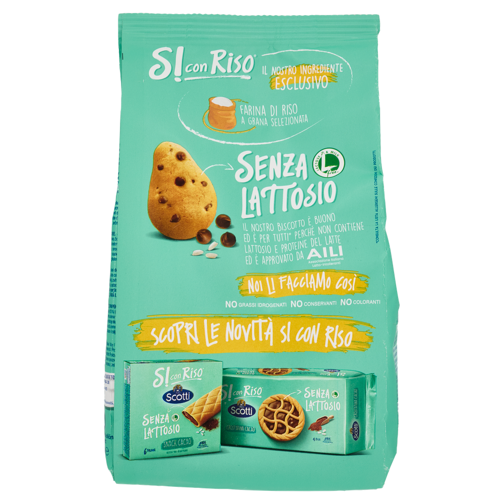 Biscotti Sì Con Riso Gocce Di Cioccolato Senza Lattosio Riso Scotti - Foto 3