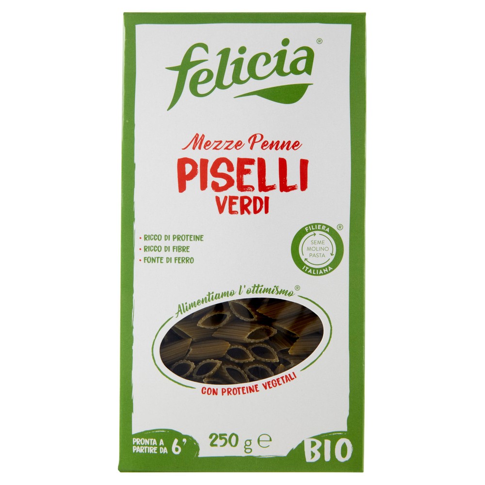 Fusilli di Piselli Verdi 250g - Pasta Biologica di Legumi Free Felicia