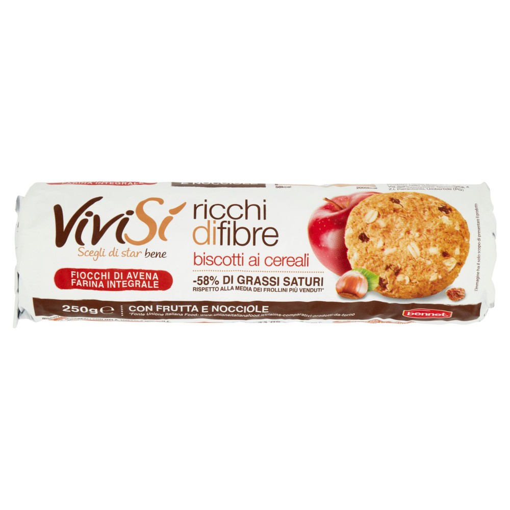 Biscotti Ai Cereali Con Frutta E Nocciole Ricchi Di Fibre Vivisì - Foto 1