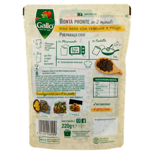 Riso Nero Con Verdure E Pollo Bonta' Pronte Riso Gallo - Foto 3