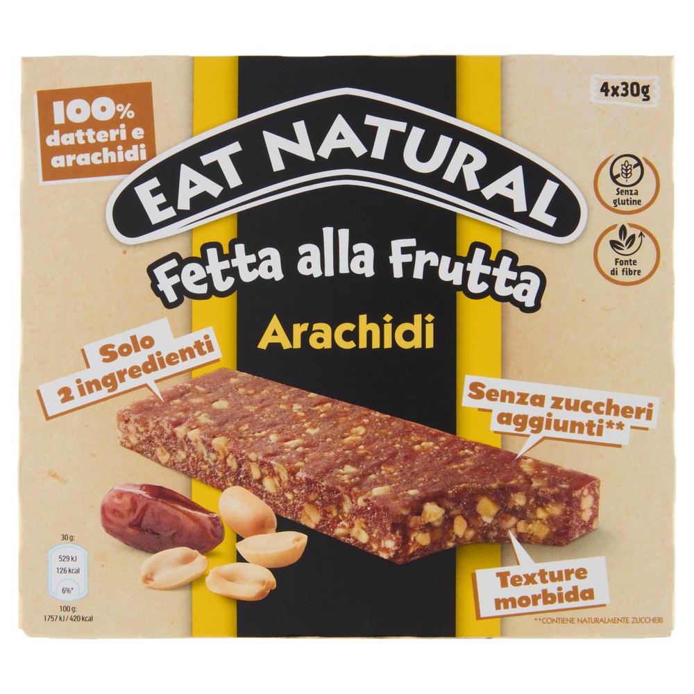 Fetta Alla Frutta Arachidi 4 X 30g Eat Natural - Foto 1
