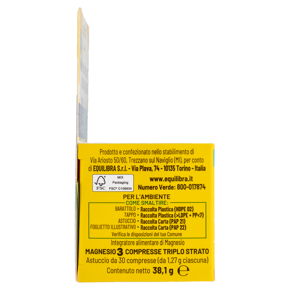 Equilibra Magnesio 3 Compresse Triplo Strato 30 X 1,27g - Foto 2