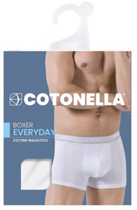 Boxer Uomo Vita Bassa Con Elastico Parlato Taglia 7 Blu Cotonella - Foto 2