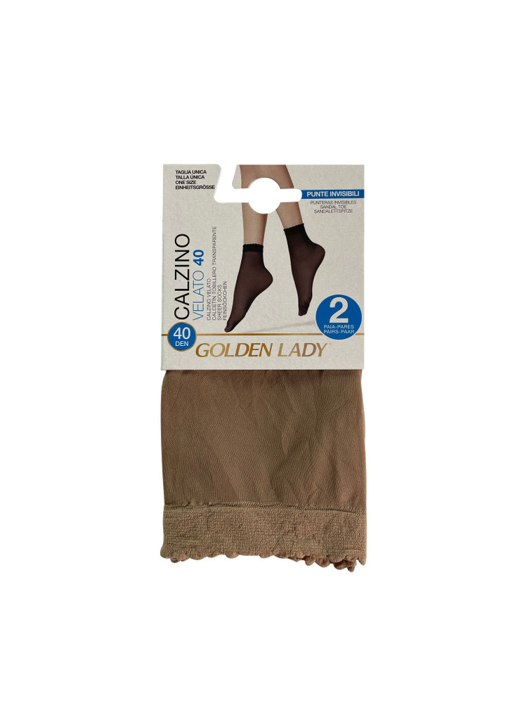 Calzini Velati Donna Tg Unica Beige 40 Denari Conf Da 2 Golden Lady - Foto 1