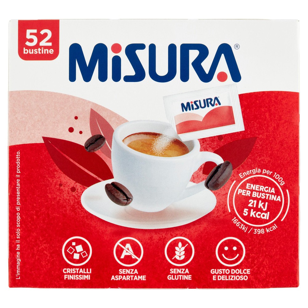 Dolcificante In Bustine Con Fruttosio E Sucralosio 52x1,5g Misura - Foto 1