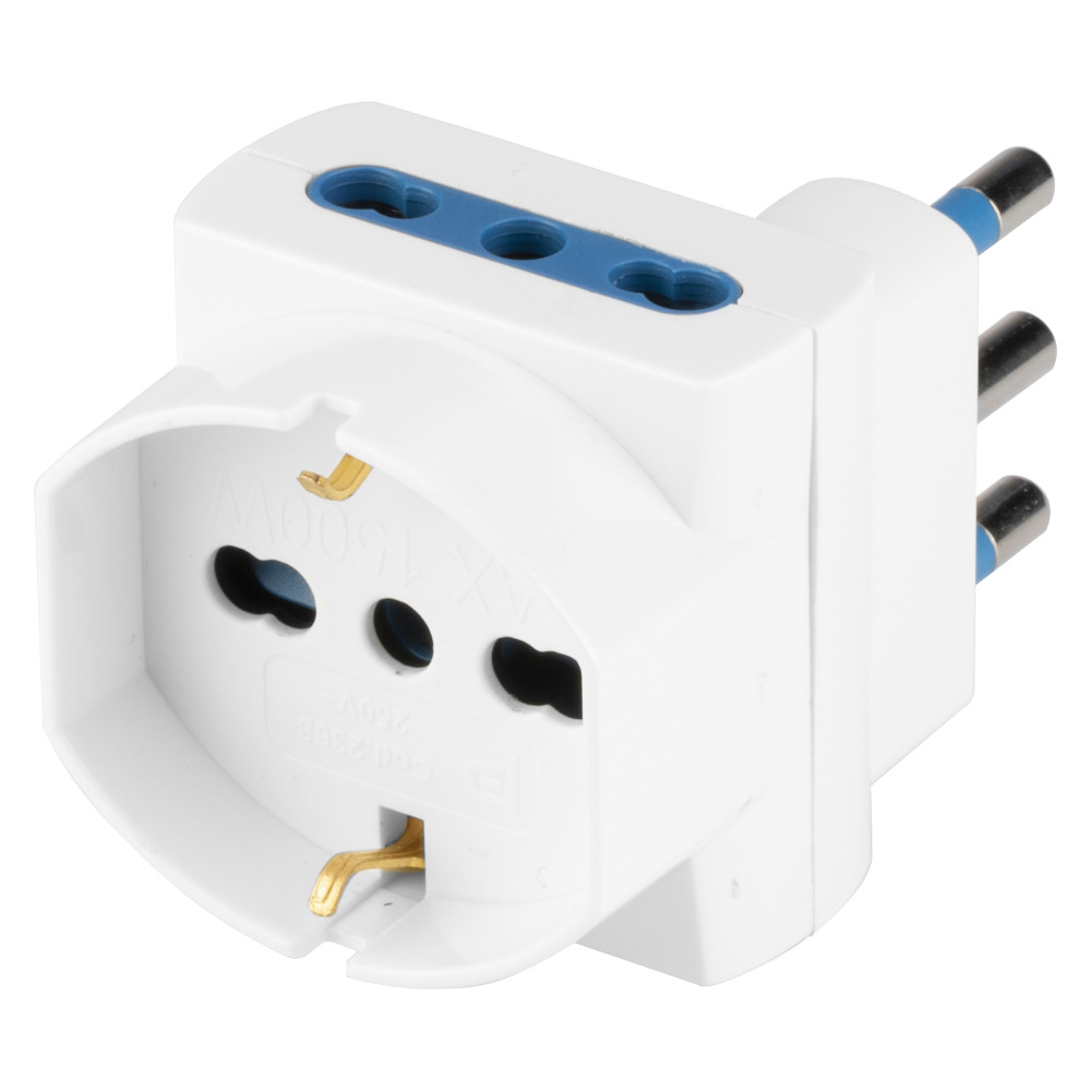 Adattatore Triplo Spina 16a + Presa Pluristandard 2p+t Polypool - Foto 1