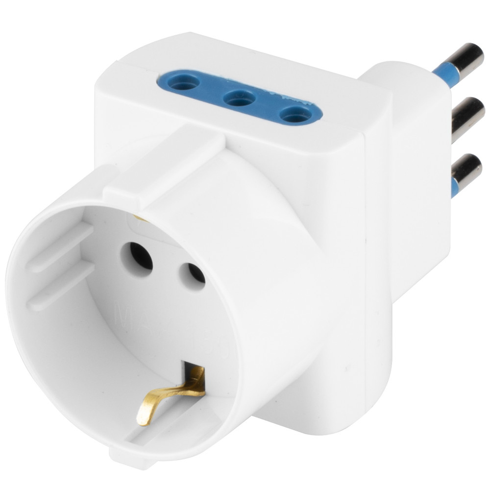 Adattatore Triplo Con Spina 10a Presa Pluristandard 2p+t Polypool - Foto 1